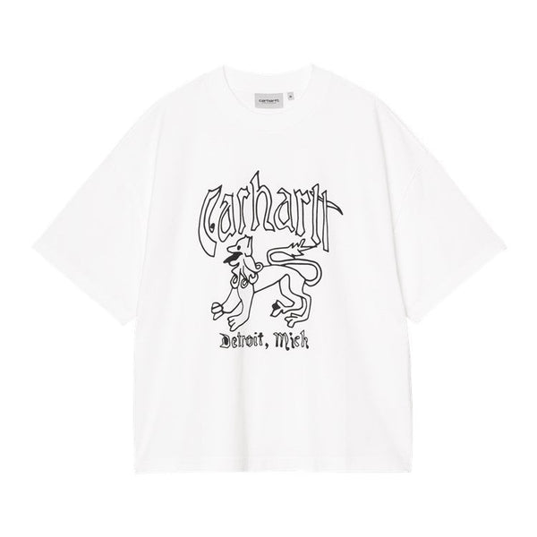 Carhartt Wip S/S Hackwork T-Shirt - White Heavy Stone Wash - Streetart.fr